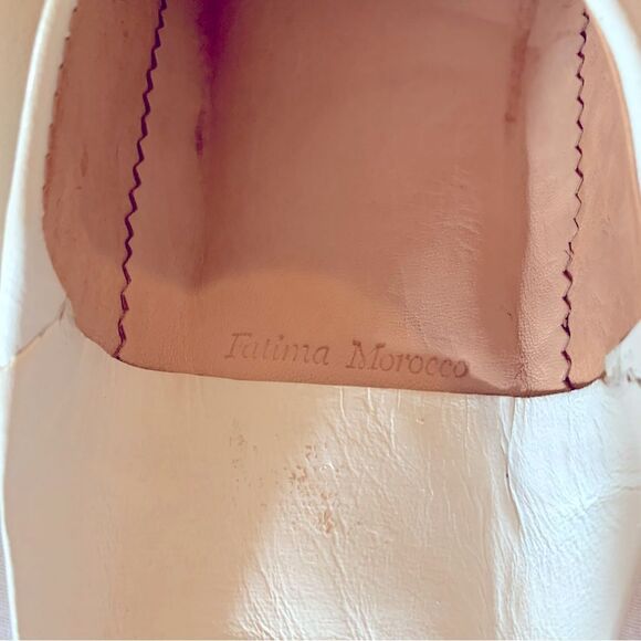NWOT Fatima Morocco Babouche Slippers Leather Sequined Happy Face Sz 8 Gorgeous - Picture 5 of 5